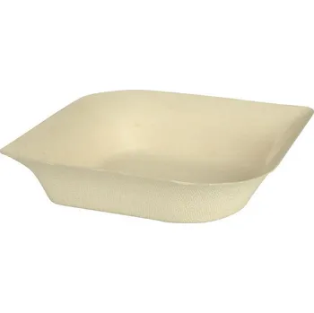 Jednorázové nádobí Bio produkty Miska Design z cukrové třtiny 14x14x3cm (cena za 50ks)