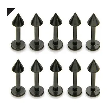 Piercing Piercingate Labreta s hrotem anodizována PLA00188 - Délka tyčky: 8 mm, Hroty: 3 mm, Průměr tyčky: 1,2 mm