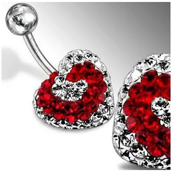 Piercing Piercingate Piercing Crystal srdce se stříbrnou kuličkou PBSW00024