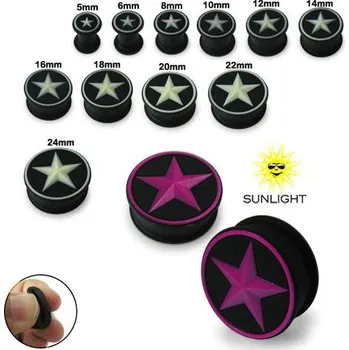 Piercing Piercingate Plug do ucha - měnící barvu PTP00142 - Průměr Tunely, plugy, roztahováky: 6 mm