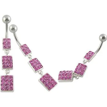 Piercing Piercingate Piercing se stříbrnou kuličkou a příslušenstvím s krystaly PBSW00034