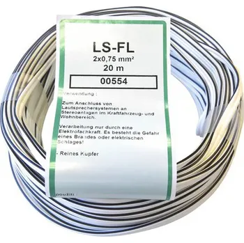 elektrický kabel Vodič V03VH-H (CYH) 2x0,75 mm², 20 m bílý-černý