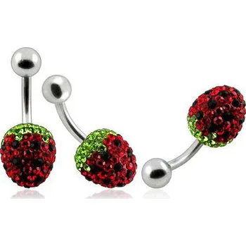 Piercing Piercingate Piercing se stříbrnou kuličkou a příslušenstvím s krystaly PBSW00037