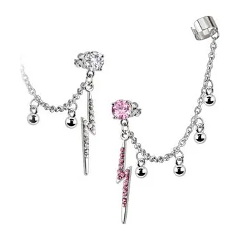 Piercing Piercingate Náušnice s bleskem NAU00658 - Barva/Motiv: Čirá