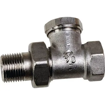 Instalatérský materiál Šroubení k radiátoru přímé 3/8" s uzávěrem, niklované