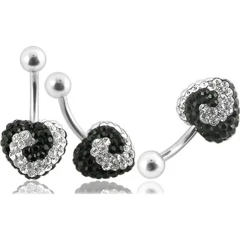 Piercing Piercingate Piercing Crystal srdce se stříbrnou kuličkou PBSW00026