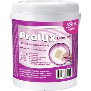 barva na zeď Barva na zeď Prolux Latex UNI bílá 0,8 kg + 0,2 kg zdarma