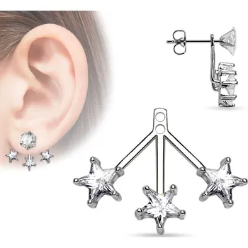 Piercing Piercingate Náušnice - hvězdičky NAU00935 - Barva/Motiv: Čirá