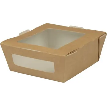 Jednorázové nádobí Bio produkty BIO krabička s okénky malá 11x12cm (cena za 200ks)