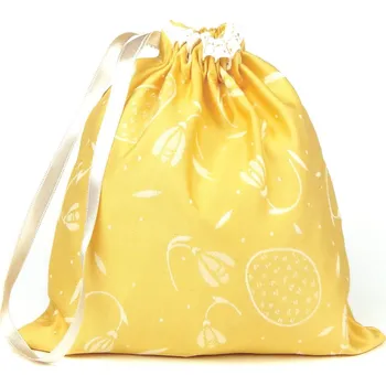 Dekorativní polštářek HEDVA ČESKÝ BROKÁT Pytlík dekorační ODASKA sněženka žlutá