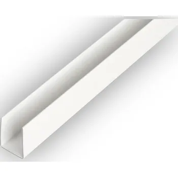Stavební profil PVC - U profil, bílý 20x21x1mm, 1m