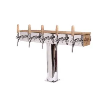 Výčepní technika Výčepní stojan LINDR GRAND T dub se světelnou reklamou 5x kohout