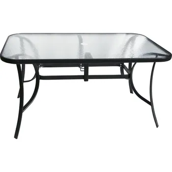 Zahradní stůl Zahradní kovový stůl XAVER 1012T průhledné sklo