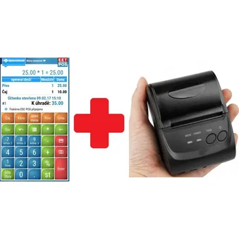 Registrační pokladna Recenze Wintec EET-POS plná verze + mobilní tiskárna 5802LD