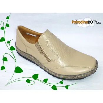 Dámské mokasíny Démské mokasíny kůže béžové Hujo (pin 2007)