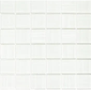 Obklad Skleněná mozaika lesklá bílá 29,8x29,8 cm