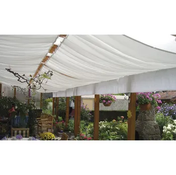 Krycí plachta Sluneční plachta na lankové upínání, bez lanka Floracord, PES 140 g/m², bílá 330x140 cm