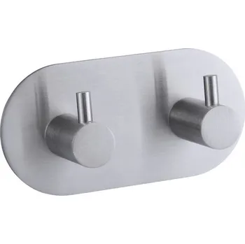 Věšák Háčková lišta form&style k nalepení 2 háčky kulatá nerez