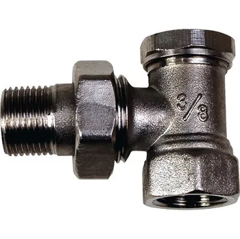 Instalatérský materiál Šroubení k radiátoru rohové 3/8" s uzávěrem, niklované