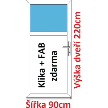 Vchodové dveře Vchodové plastové dveře Soft 1/3 sklo 90x220 cm - Akce!