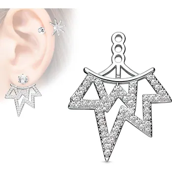 Piercing Piercingate Náušnice NAU00953 - Barva/Motiv: Čirá, Varianta: Levé ucho