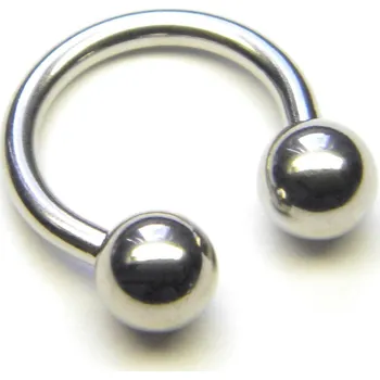 Piercing Piercingate Podkova s kuličkami PPO00009 - Délka tyčky: 16 mm, Kuličky: 10 mm, Průměr tyčky: 6 mm