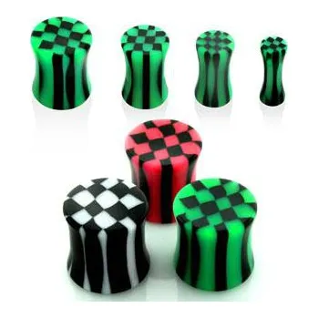 Piercing Piercingate Plug do ucha PTP00131 - Barva/Motiv: Zelená, Průměr Tunely, plugy, roztahováky: 6 mm