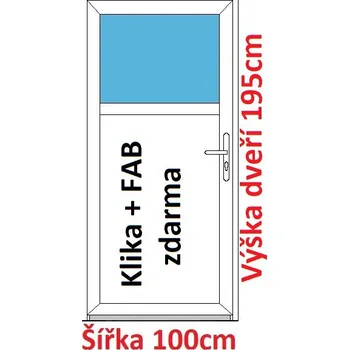 Vchodové dveře Vchodové plastové dveře Soft 1/3 sklo 100x195 cm - Akce!