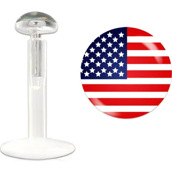 Piercing Piercingate Labreta - USA PLA00239 - Délka tyčky: 8 mm, Kuličky: 3 mm, Průměr tyčky: 1,2 mm