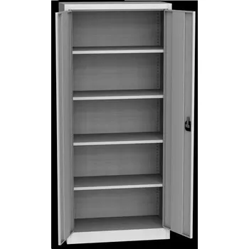 Policová skříň SPS 02E Spisová policová skříň spisové, dvoudveřové Barvy skříní šedo-červená RAL3000