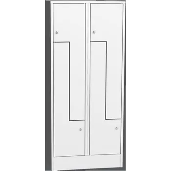 SZS 42A Čtyřdveřová šatní skříň kovová Barvy skříní	 šedo-červená RAL3000