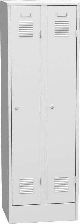 SAS 32A Kovová šatní skříň - uzávěr na visací zámek plechové 1850x600x500 Barvy skříní šedo-sv.modrá RAL5012