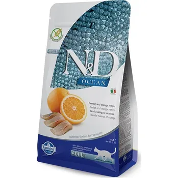 Krmivo pro kočku 2ks N&D OCEAN CAT Grain Free Adult Herring & Orange 1,5kg