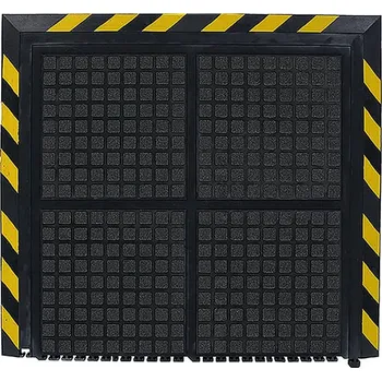 Rohožka Černo-žlutá podlahová protiúnavová rohož (zakončení) - délka 101 cm, šířka 111 cm a výška 1,9 cm