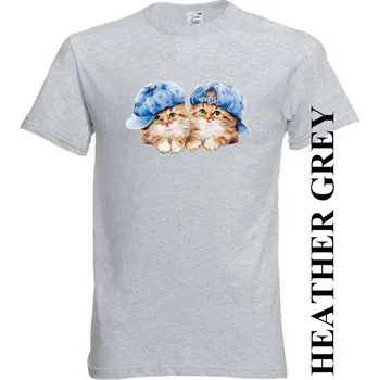 Dívčí tričko detske-levne-bavlnene-tricko-potisk-kote-ksiltovka Barva: Heather grey - vřesově šedá, velikost: 104