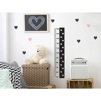 Dětsný nábytek Pastelowe Love Nálepka na zeď - dětský metr srdce barva: mátová