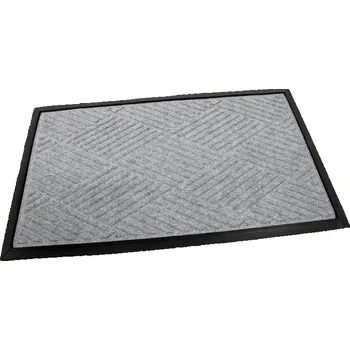 Rohožka Šedá textilní gumová čistící vstupní rohož Crossing Lines, FLOMAT - délka 45 cm, šířka 75 cm a výška 1 cm