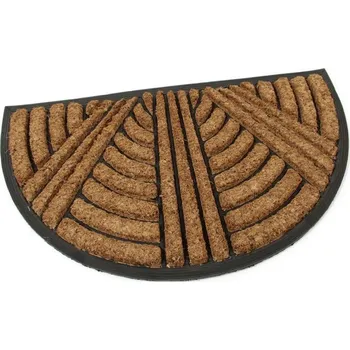Rohožka Kokosová čistící venkovní vstupní půlkruhová rohož Stripes - Lines, FLOMAT - délka 45 cm, šířka 75 cm a výška 2,2 cm
