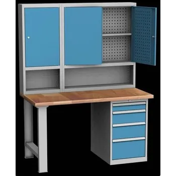 Dílenský stůl Ponk - set DPS 15 - pracovní stoly dílenský stůl šíře 1500 mm Barvy skříní	 šedo-sv.modrá RAL5012