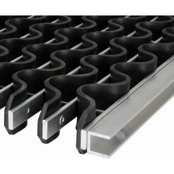 Hliníková gumová čistící venkovní vstupní rohož Alu Wave - 150 x 100 x 2,8 cm