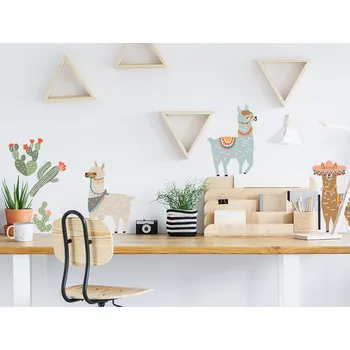 Samolepící dekorace Nálepka na zeď hnědé lamy