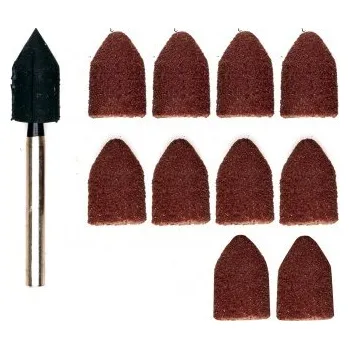 Proxxon Brusné hlavice kuželové, 28987 (5ks zrnitost 80 a 5 ks zrnitosti 150 + trn)