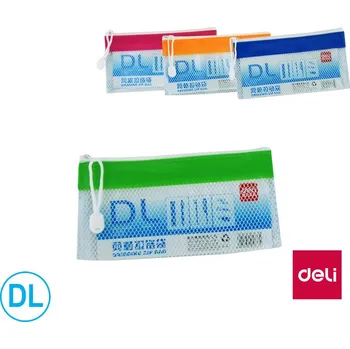 Desky spisové DELI se zipem - DL / barevný mix