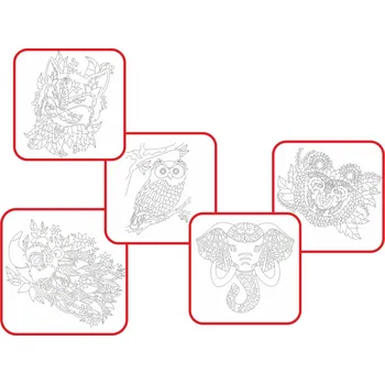 kreativní sada Radost v písku Střední sada ZENTANGLE ZVÍŘÁTKA - Barevné pískování obrázků