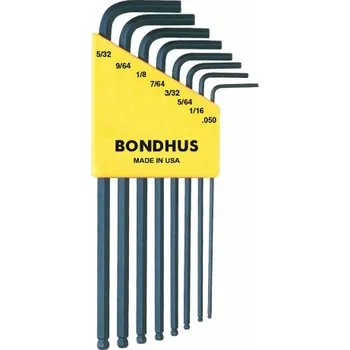 BONDHUS Sada imbus klíčů BLX8 L-klíče s kuličkou inch, 10932