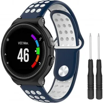 Řemínek na hodinky BSTRAP | BStrap Silicone Sport reminek na Garmin Forerunner 235, dark blue/white (SGA002C07)