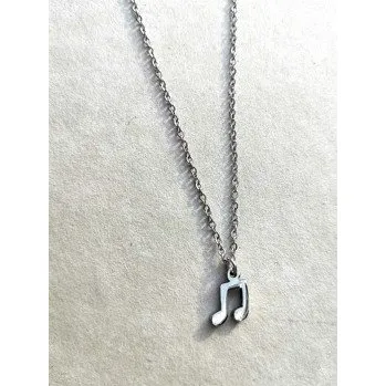 Řetízek Řetízek s přívěskem noty - chirurgická ocel (Ocelový řetízek - nota)