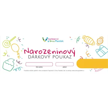 Dárkový potravinový koš Dárkový poukaz K narozeninám - bonbóny Hodnota dárkového poukazu: 500