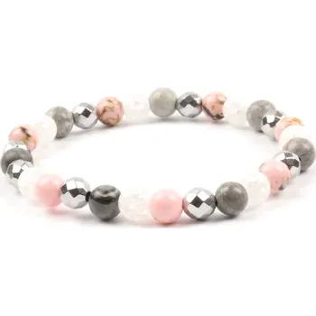 Náramek Moni náramek křišťál praskaný howlit jaspis hematit