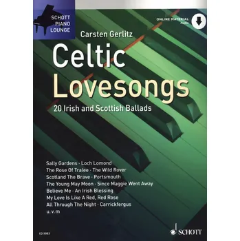 Celtic Lovesongs + Audio Online / 20 irských a skotských balad pro klavír